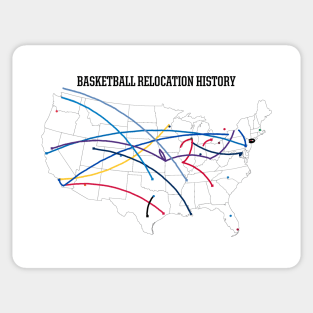 NBA Relocation Map Sticker